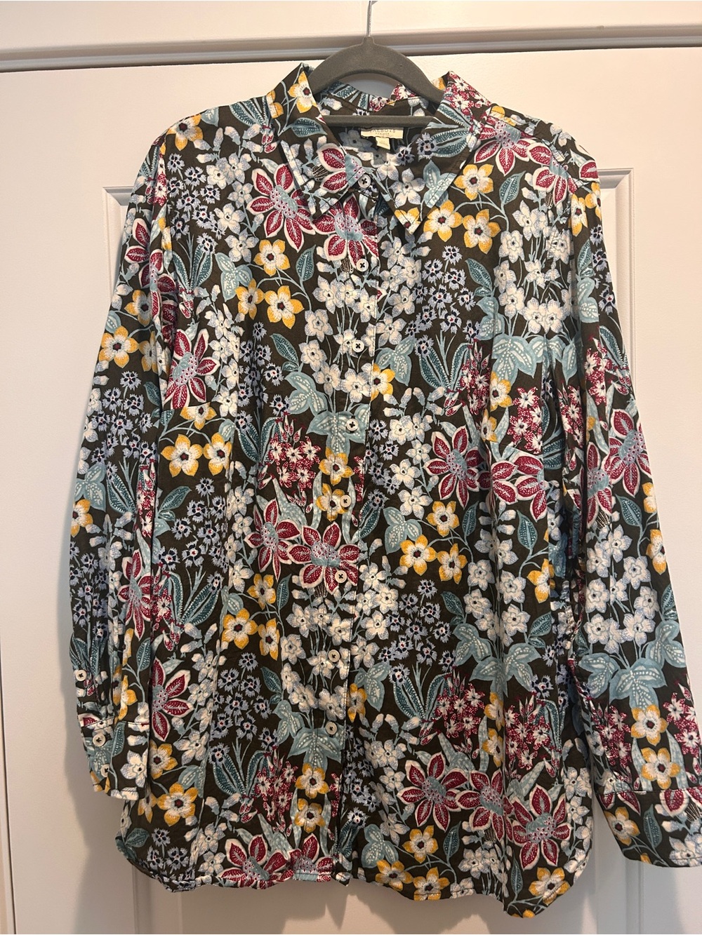 Talbots Multicolor Floral Button-Down Shirt - Picture 2 of 8